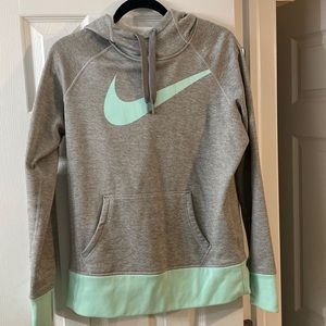 Nike Therma Fit gray mint green hoodie